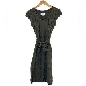 Jessica Simpson | Scoop neck cable knit tie belt short sleeve sweater dr…